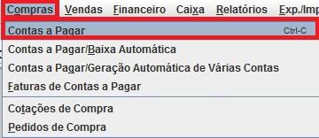 Passo 2: Acesse ao Menu Compras Contas a Pagar, para observar o preenchimentos correto dos campos a seguir: 2.1) Na aba <B. Fiscal> Criado o campo "Valor Desc.