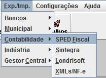 Passo 3: Menu Exp./Imp. Contabilidade SPED Fiscal, usar os campos acima de "Valor Contábil" e "Valor Desc.