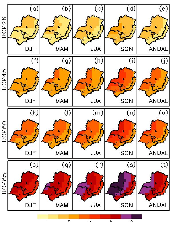 19 temperatura no cenário RCP2.6 foram os modelos CanESM2, MIROC-ESM e o GFDL-CM3.