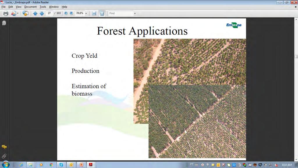 Aplicações em Florestas Produtividade da cultura