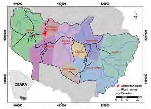 Introdução A maior reserva de água subterrânea do estado do Ceará está localizada na Bacia Sedimentar do Araripe, porção sul do estado, na divisa com os estados de Pernambuco e Piauí (Figura.).