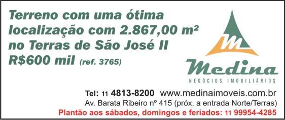 VENDO URGENTE - TERRENO TERRAS II - 3.200 M² Esquina, plano, ótima localização. R$ 424.000,00. Tratar: 11-99944-1433 e 11-99944-1421.