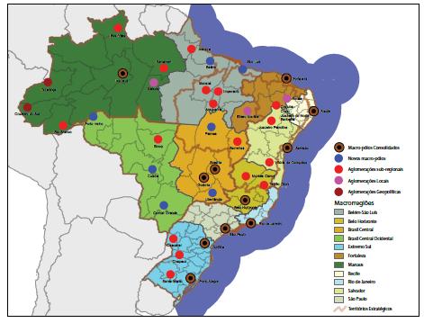 164 Figura 7 - Macropolos e aglomerações sub-regionais, locais e geopolíticas Fonte: Brasil (2008).