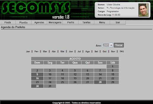 O SECOMSYS permite o registro de tarefas,