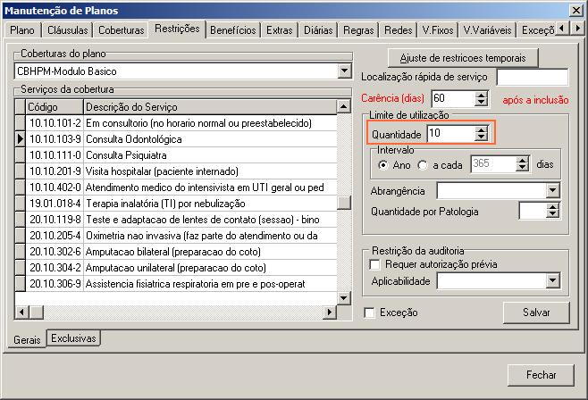 Administração de Contratos / Contratos / Manutenção de Contratos / Alterar / Planos / Características / Aba Valor Variáveis Foi alterado o comportamento do parâmetro Autorizar mesmo excedendo o