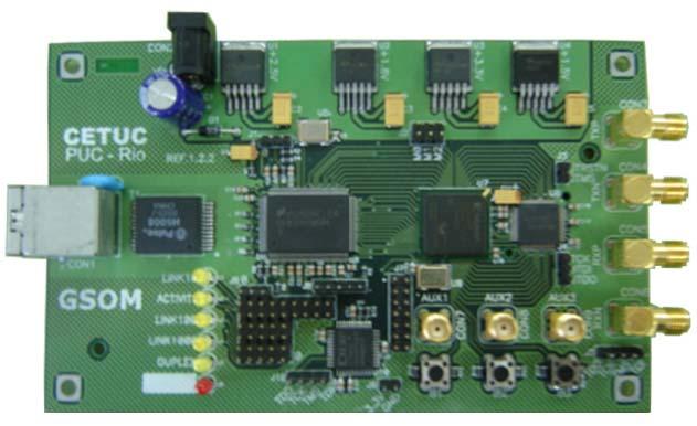 43 Chip PHY FPGA SERDES TXP TXN RXP RXN Figura 17. Placa principal utilizada para inserir as ferramentas computacionais capazes de gerar uma seqüência pseudo-aleatória em 1.25Gbit/s.