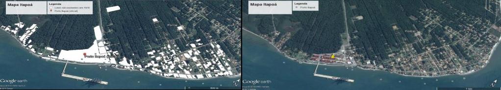 Tabela 2 -Total 2014 491.809m 2 de áreas ocupadas na região do Porto de Itapoá Fonte: Os autores,2015. Figura 3- Imagens comparativas dos anos de 1978 e 2014 respectivamente.