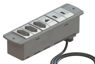 elétricas + 1 bloco p/ RJ45 (Keystone)+ 2 blocos c/ USB Charger 4 tom. elétricas + 2 blocos p/ RJ45 (Keystone) QM 18800.