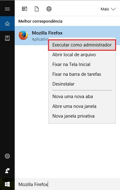 Acesso através do Navegador Mozilla Firefox Execute o Navegador Mozilla Firefox.