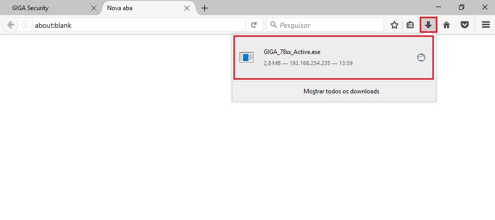 Passo 3 No centro da página, será solicitado o download do arquivo referente ao plug-in ActiveX. Clique no botão Download.