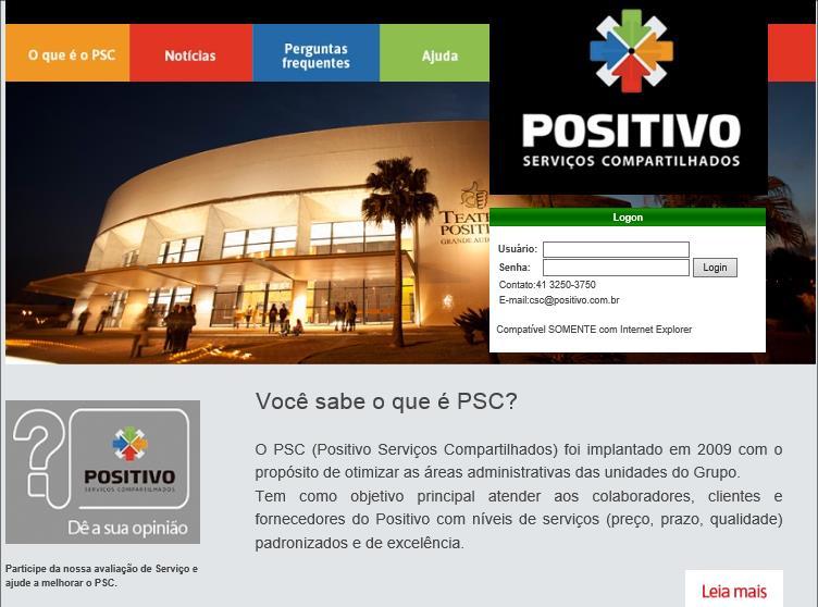 Acesso ao Sistema PSC Link para acesso ao