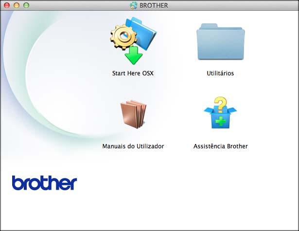 Informações gerais (Macintosh) 1 a Ligue o Macintosh. Introduza o CD-ROM da Brother na unidade de CD-ROM. Aparece a janela seguinte. b Clique duas vezes no ícone Manuais do Utilizador.