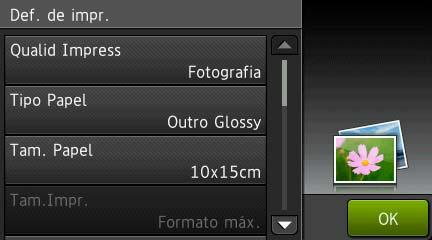 Capítulo 9 Configurações de impressão do PhotoCapture Center 9 Pode alterar as configurações de impressão temporariamente para a impressão seguinte.