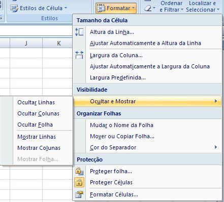 Eliminar células, linhas colunas ou folhas Para eliminar uma célula, linha, coluna ou folha, deve seleccionar a célula em causa (no caso de desejar eliminar uma célula) ou uma das células que