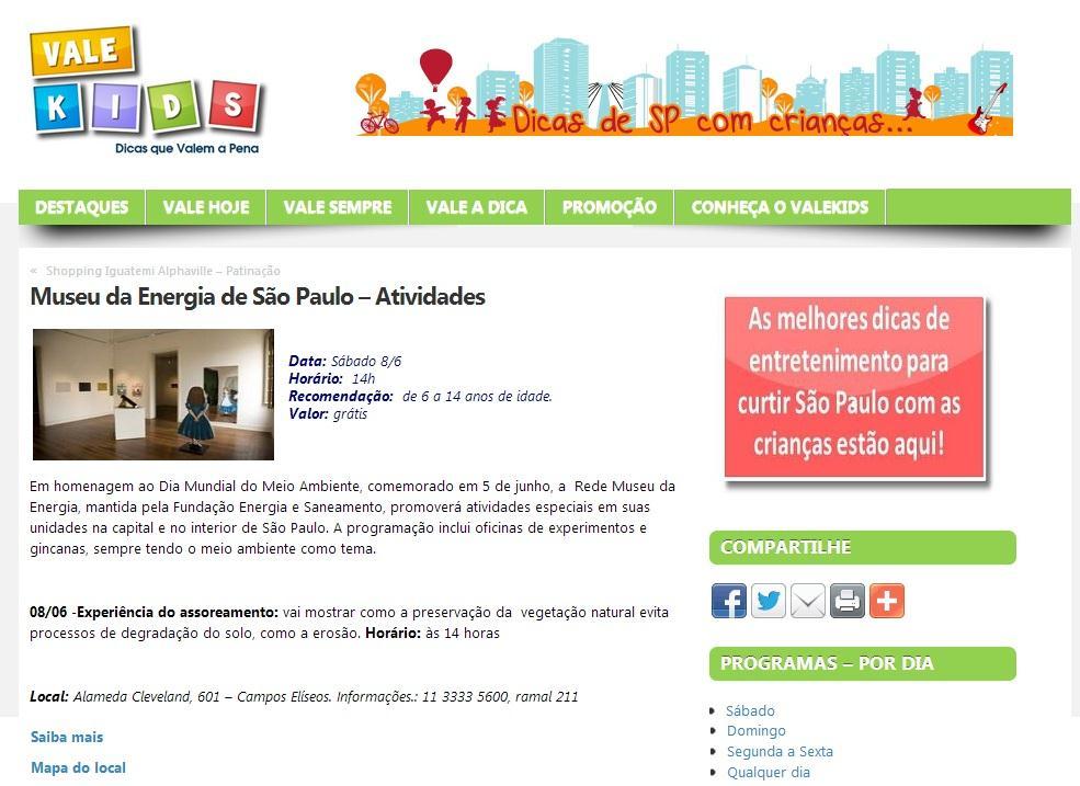 Assunto: Dia do Meio Ambiente São Paulo