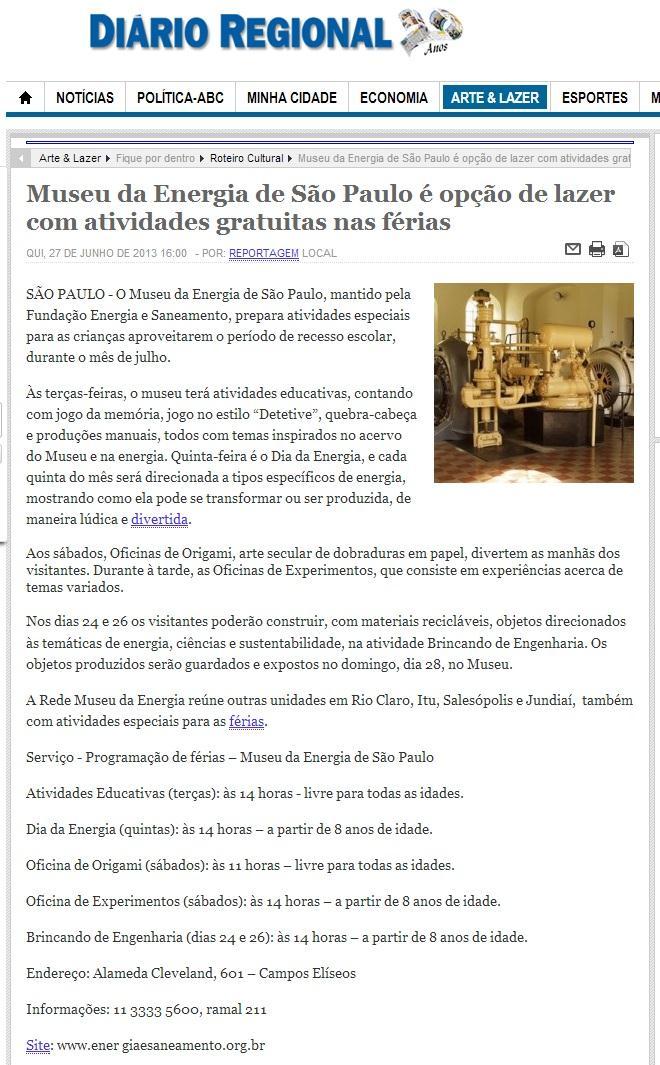 Assunto: Férias São Paulo Publicado