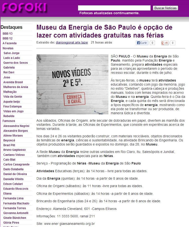 Assunto: Férias São Paulo