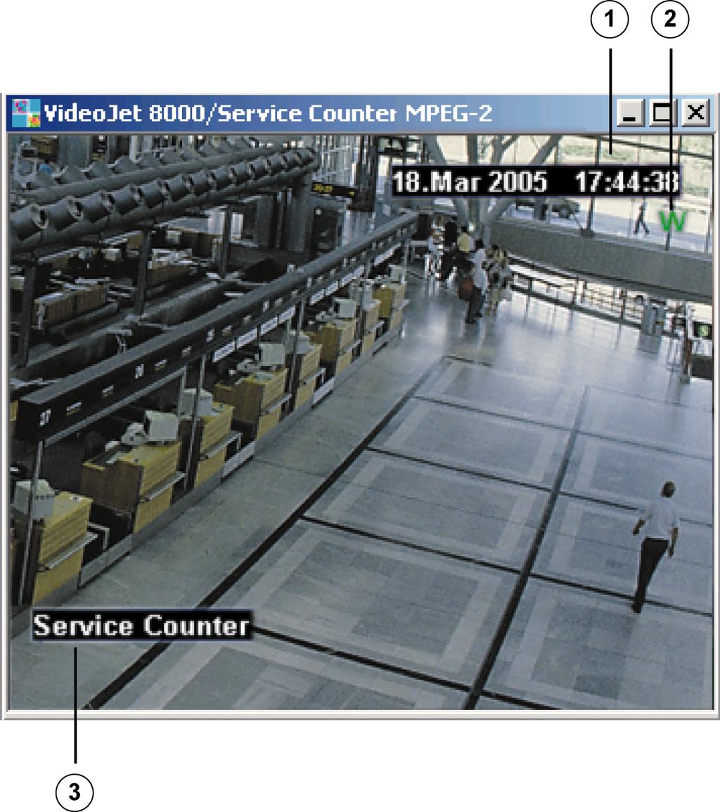 VIDOS Pro Suite Referência pt 29 3.4 Janela de monitor de software Os dados de vídeo são exibidos numa janela de monitor de software.
