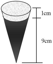 ) b) Se o conjunto cone líquido está em equilíbrio hidrostático, quanto vale a massa do cone em gramas? 13. Uma lanchonete utiliza copos no formato cônico com 10cm de altura e cm de raio da base.