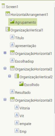 Inserir: Organização horizontal (1) Imagem (2) Organização Vertical (3) Caixa de texto (4) Caixa de texto (5) Organização horizontal (6) Botão (7) Botão (8) Botão (9) Caixa de texto (10) Organização