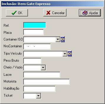 3.1. Item Gate Expresso Nesta tela serão informados os veículos ou vagões que compõem este comprovante de Gate Expresso que será processado.
