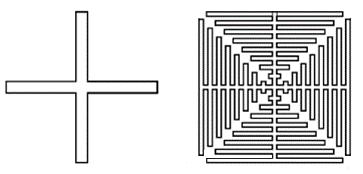 CAPÍTULO 4. TÉCNICAS DE MINIATURIZAÇÃO 67 assemelha bastante à utilizada na fractalização, e, de fato, diversas curvas convolucionadas, embora não todas, podem ser consideradas fractais.