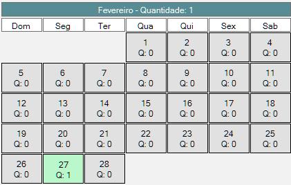 O software exibirá a agenda do dia atual por padrão.