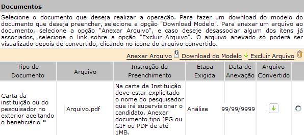 Procure o arquivo que você deseja enviar e clique em. O campo Nome do documento será preenchido. Para enviar o arquivo, clique em.