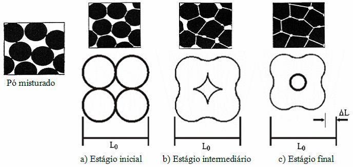 Capítulo 2 Revisão Bibliográfica 43 2.7.2 Sinterização com Fase liquida Fonte: GOMES, 1995 e LEE; REINFORTH, 1994.