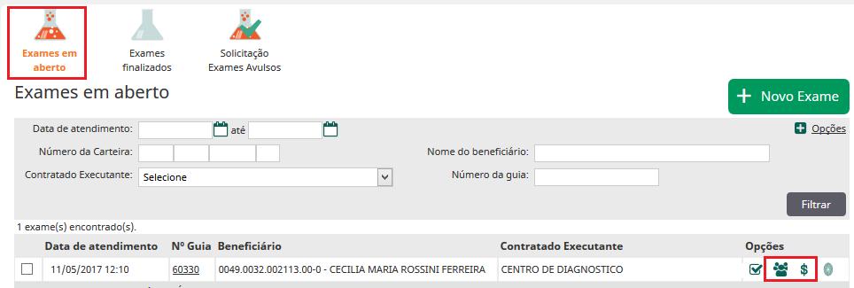 Página 14 de 22 - EXECUTAR EXAMES No menu Exames em aberto, através do ícone participação deverá ser