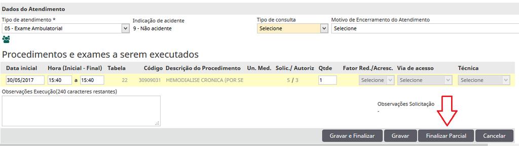 Inserir primeiramente o Código do item - os campos Data Inicial, Hora (Inicial Final) serão preenchidos automaticamente. Digitar a quantidade correta do item.