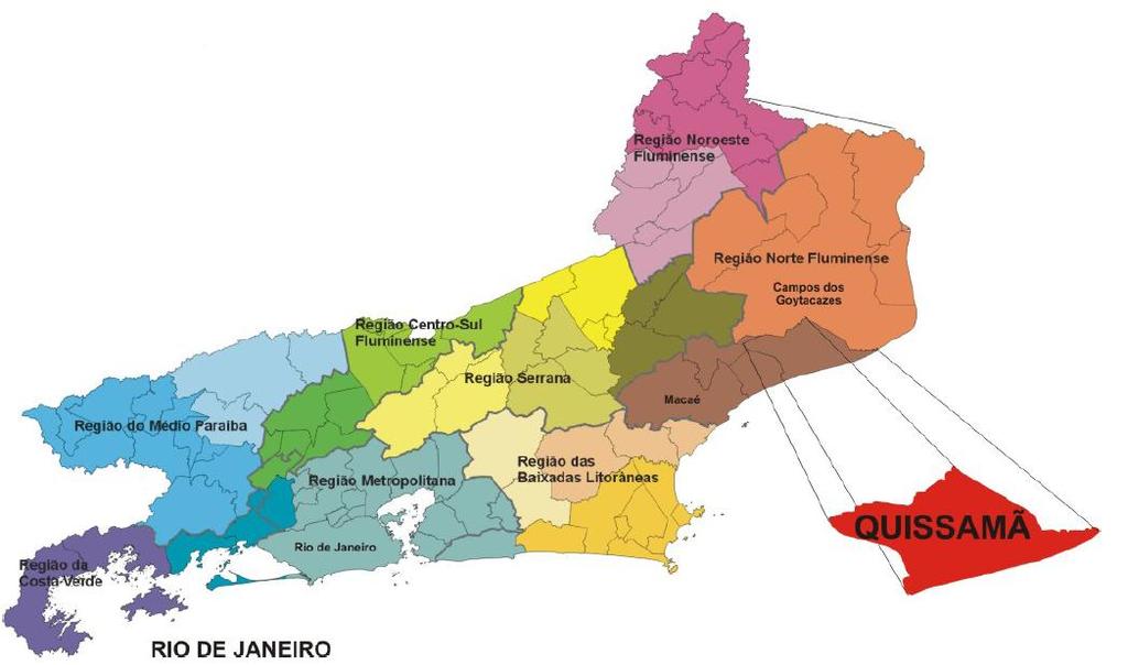 1- INTRODUÇÃO O estudo foi desenvolvido no Município de Quissamã (Figura 1), pertencente à Região Norte Fluminense do Estado do Rio de Janeiro, possui 715,88 Km² de território, banhado pelo Oceano