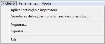 Capítulo 4 Barra de menus 4 2 3 4 5 7 8 6 9 0 Aplicar definição à impressora Aplica as definições à impressora.