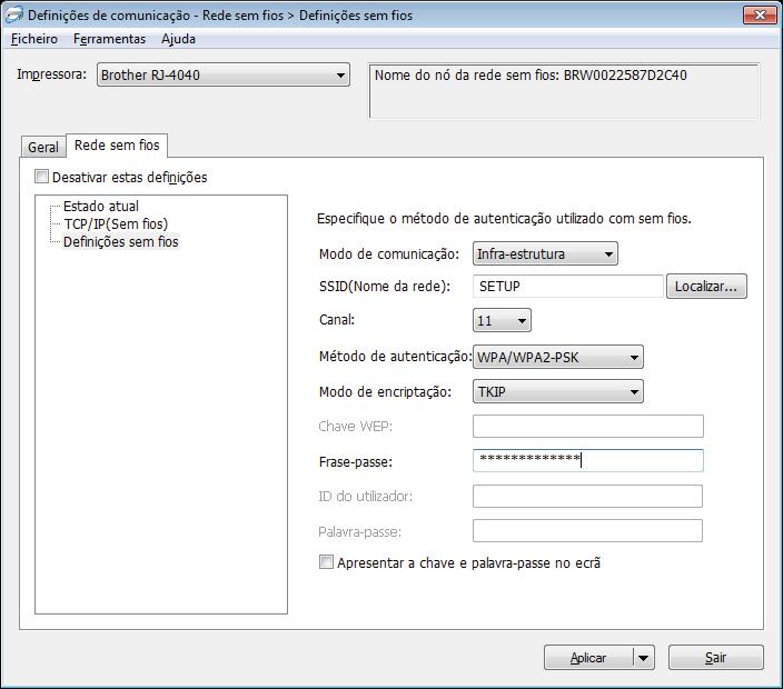 4 Endereço IP do Servidor DNS primário/ Endereço IP do Servidor DNS secundário Apenas pode introduzir definições quando o servidor DNS estiver definido para [STATIC].