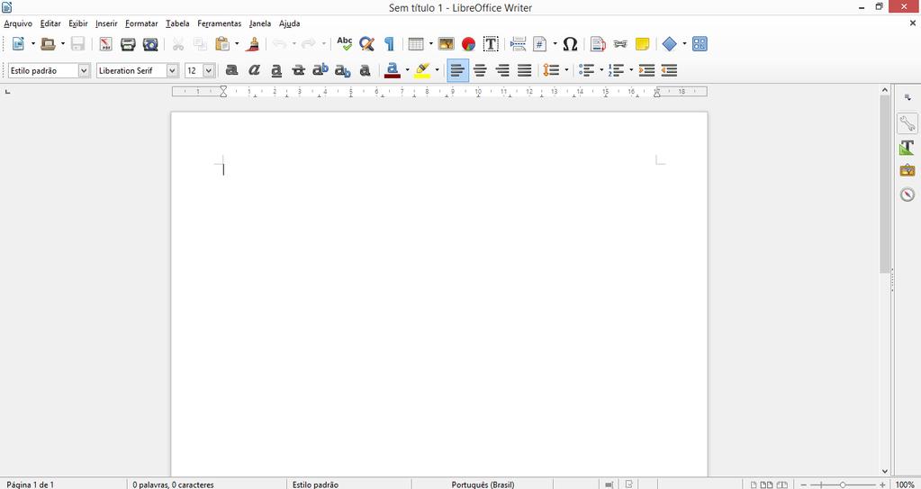 LibreOffice Writer Editor de texto. Cria documentos, cartas, folhetos. Exporta em diversos tipos de arquivos, como.html ou.pdf.