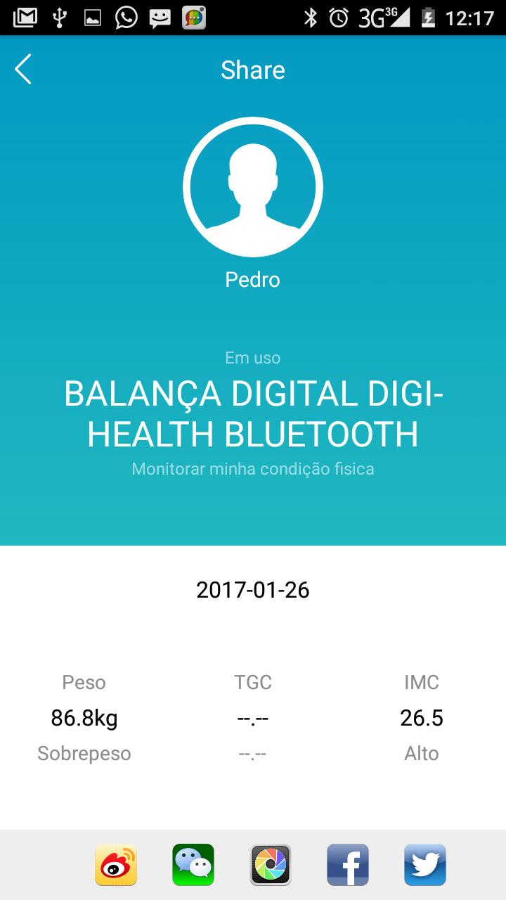 UNIDADE Selecione a unidade de peso que deve ser exibida (kg/lb/st) (consultar a Seção Ajustar a unidade de peso ).