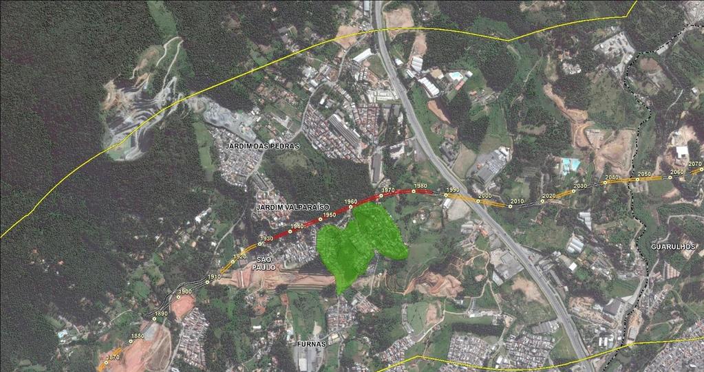 São Paulo Na porção leste, próximo à divisa de município, ocorrem rochas sedimentares quaternárias, que compõem a planície fluvial de afluentes do rio Cabuçu de Cima.