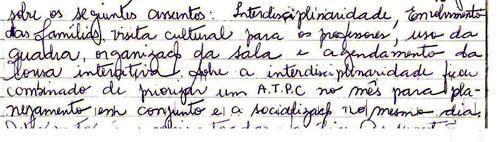 EFETIVAR A PRÁTICA DA INTERDISCIPLINARIDADE Ata da reunião de planejamento do dia 31