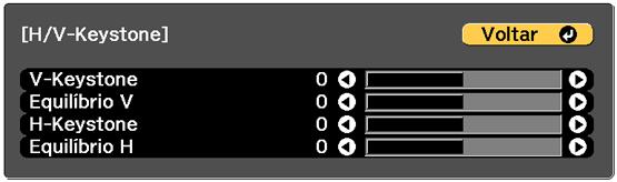 3. Selecione o menu Definição e pressione Enter. 4. Selecione a opção Correção Geométrica e aperte Enter.