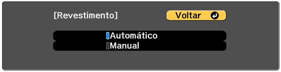 6. Aperte o botão de seta para cima ou para baixo para destacar um projetor e aperte Enter para colocar uma marca de seção ao lado de cada projetor que deseja usar no mosaico.