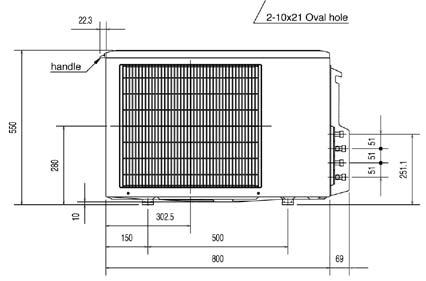 Unidade Exterior MXZ-2C30/2C40/2C52VA Vista de