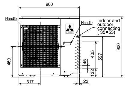 Unidade Exterior MXZ-4C80/5C100VA Vista de