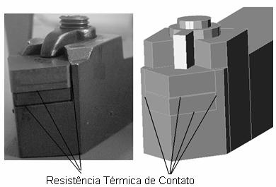 30 Nesse sentdo para a modelagem do conunto ferramenta calço e porta-ferramenta consderou-se como resstênca térmca de contato uma fna camada de ar de 0 µ m de 3 espessura cuas propredades térmcas são