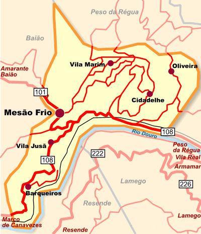 3. LOCALIZAÇÃO DA ÁREA DE ESTUDO Mesão Frio é um dos 14 municípios pertencentes ao distrito de Vila Real, região Norte e sub-região do Alto Trás-os-Montes.