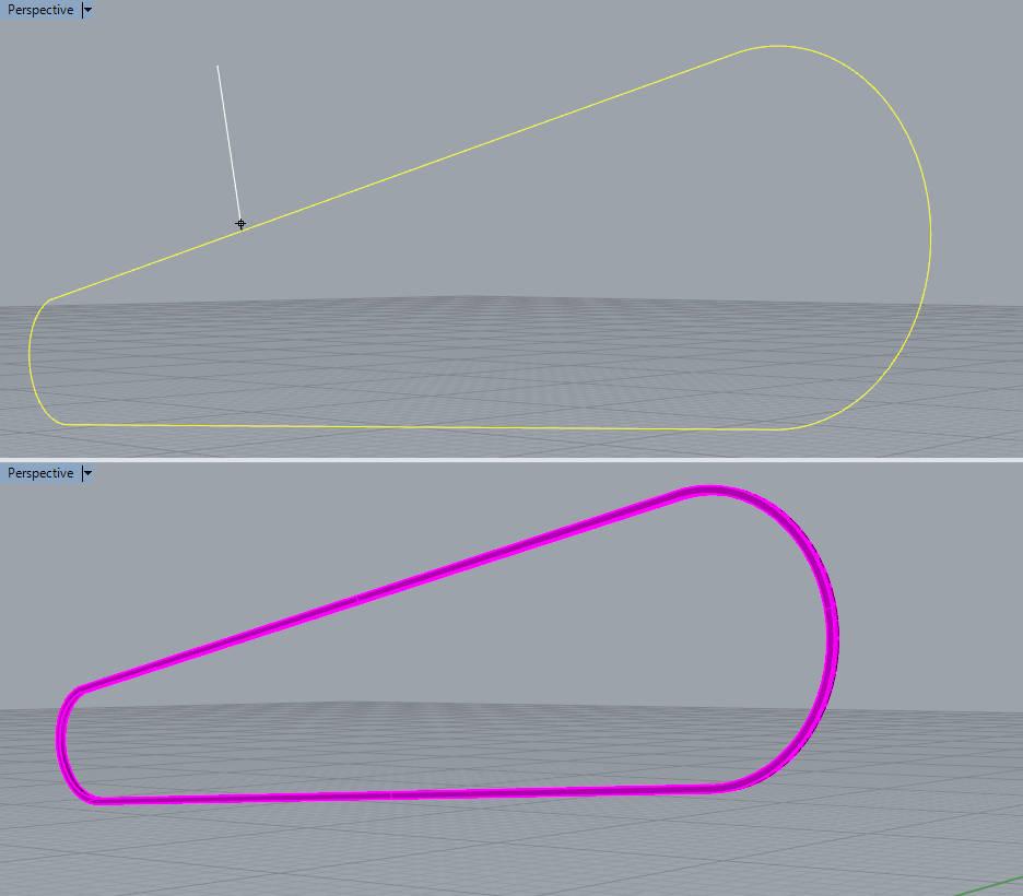 Correia Para fazer a correia, vá em Curve > Offset > Offset Curve, selecione a curva, digite na caixa de texto D, dê enter, digite 0.