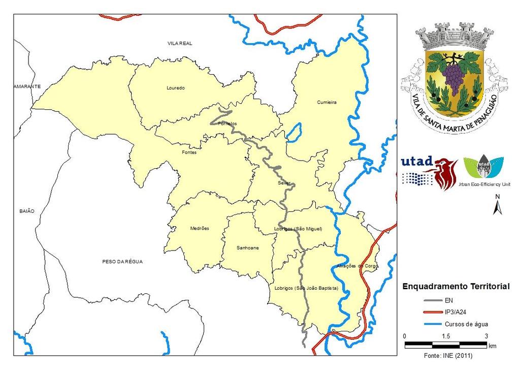 Figura 1. Enquadramento territorial do município de Santa Marta de Penaguião 2.