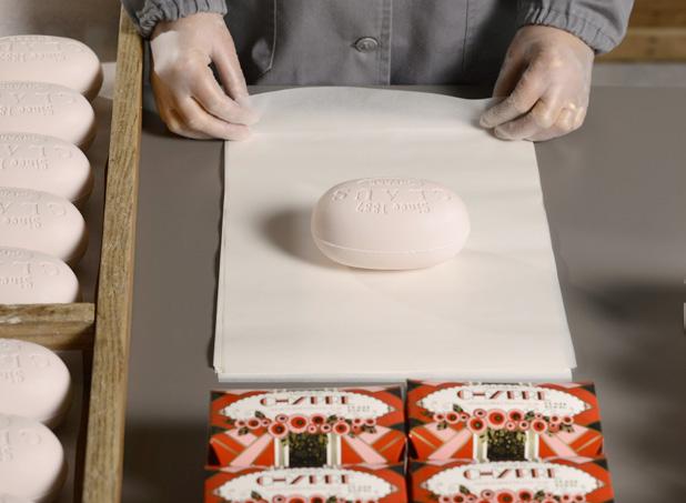 The soaps are manually wrapped in its unique vintage inspired labels. Claus Porto products catch the eye for its hand-drawn artwork in which its labels are inspired.