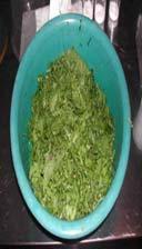 Farinhas de talo e folhas de couve, farinha de resíduos de macaxeira