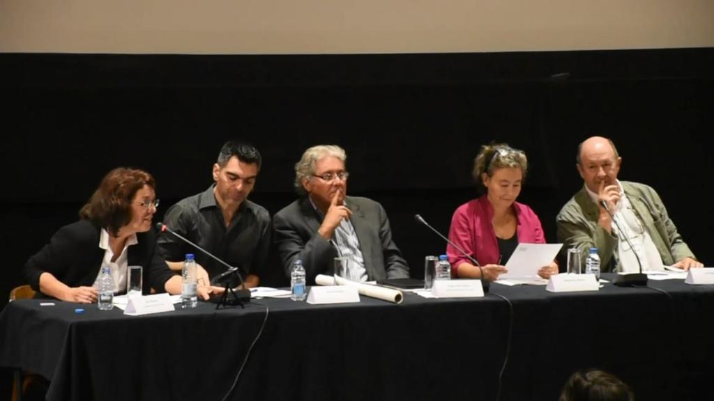 Da direita para a esquerda: Luís Filipe Rocha, Margarida Cardoso, Jorge Leitão Ramos, Pedro Serrazina e Elsa Mendes.