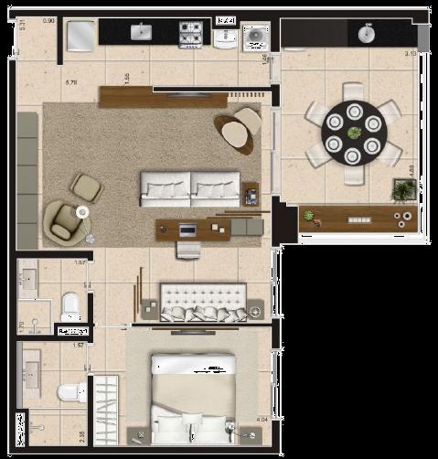 para armários; - Na planta de 108m² não há a possibilidade de 2 suítes mantendo os 3 dormitórios; - Não é possível o acesso ao box na planta de 79m², nos dois